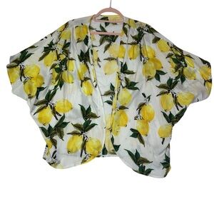 Lemon Print Kimono Cardigan Lightweight‎ Cover Up Women’s One Size